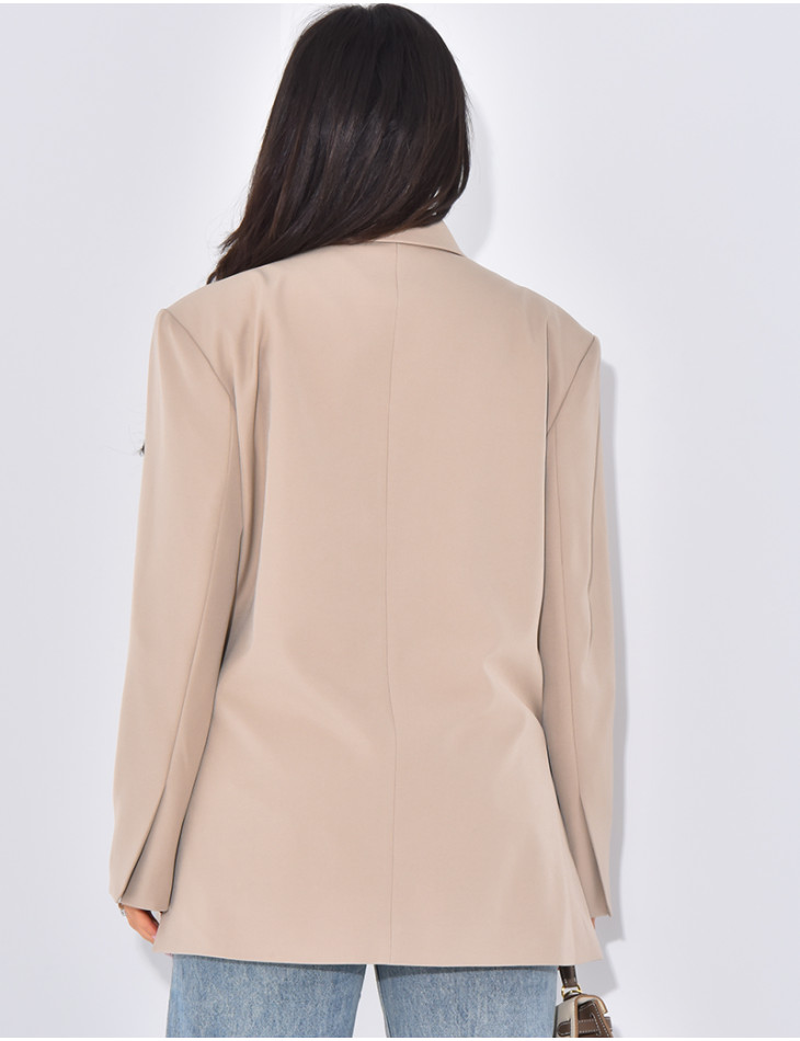 Oversized blazer with side slits