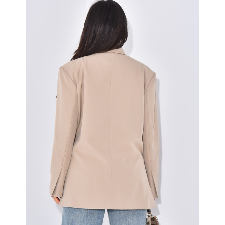 Oversized blazer with side slits