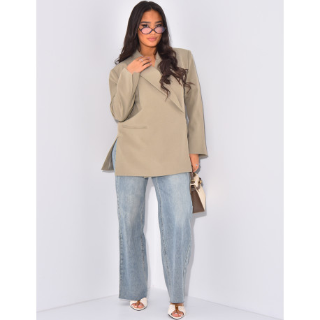 Oversized blazer with side slits