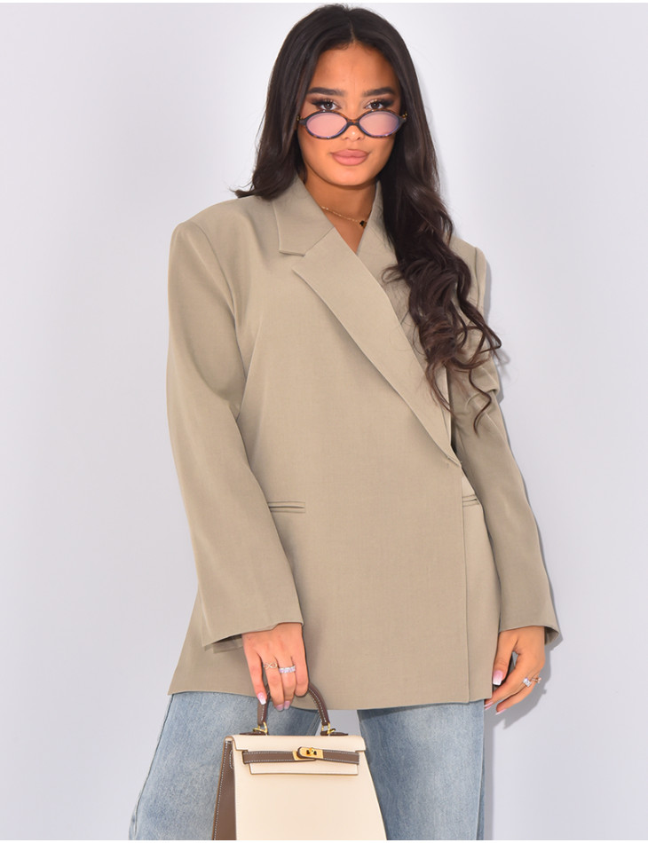 Oversize-Blazer mit Seitenschlitzen