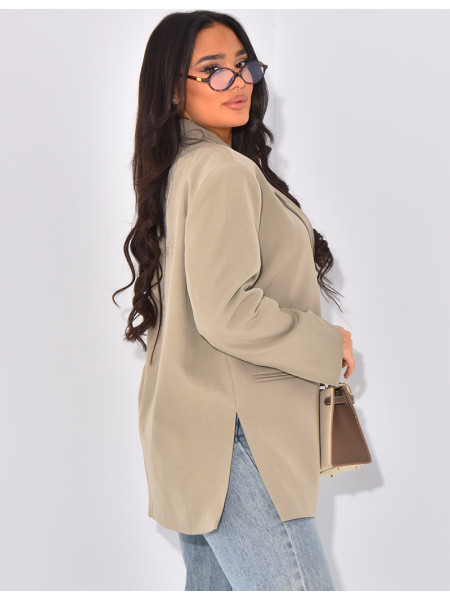 Oversize-Blazer mit Seitenschlitzen