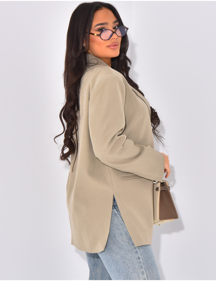 Oversize-Blazer mit Seitenschlitzen