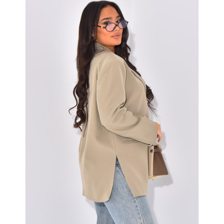 Oversize-Blazer mit Seitenschlitzen