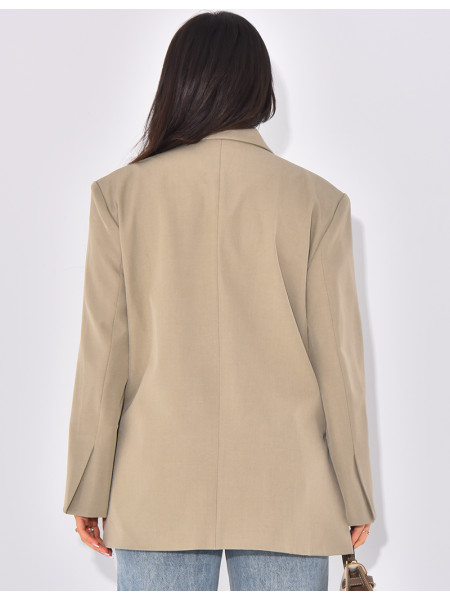 Oversize-Blazer mit Seitenschlitzen