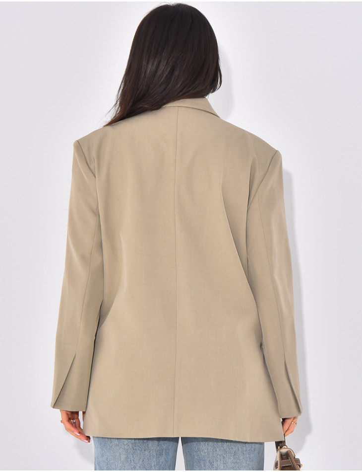 Oversize-Blazer mit Seitenschlitzen