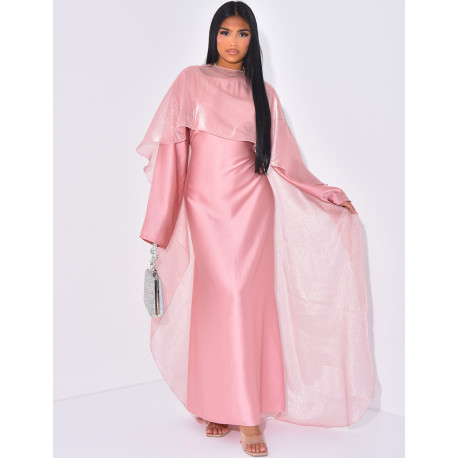 Ensemble robe à nouer et voile irisé