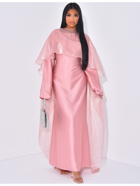 Set aus Kleid zum Binden und schillerndem Schleier