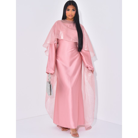 Set aus Kleid zum Binden und schillerndem Schleier