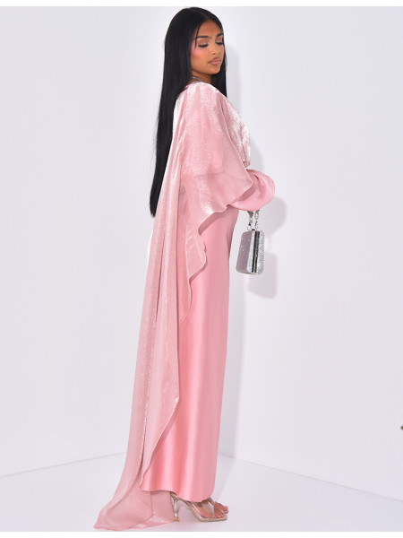 Set aus Kleid zum Binden und schillerndem Schleier