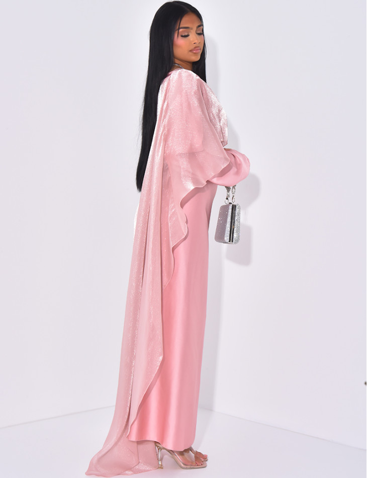 Set aus Kleid zum Binden und schillerndem Schleier