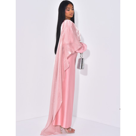 Set aus Kleid zum Binden und schillerndem Schleier