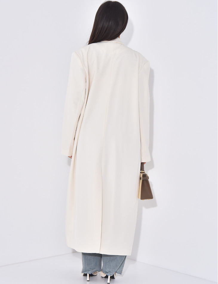 Oversized and long blazer with slit pockets