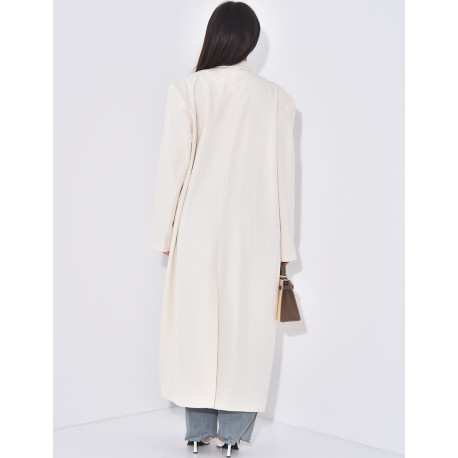 Oversized and long blazer with slit pockets