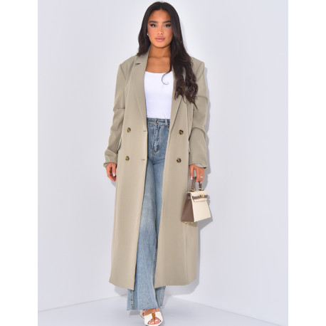 Blazer oversize et long à poches fendues