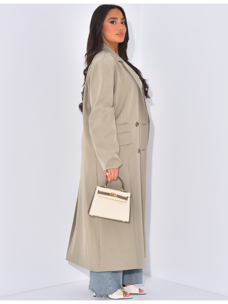 Blazer oversize et long à poches fendues