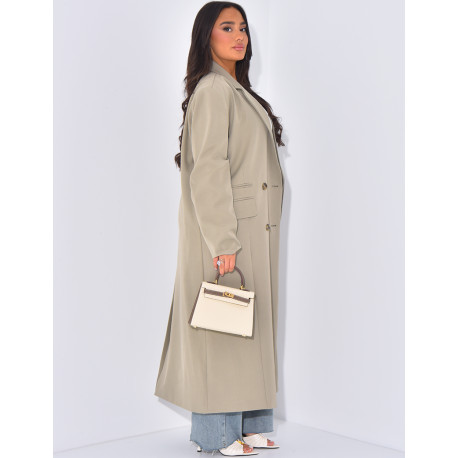 Blazer oversize et long à poches fendues