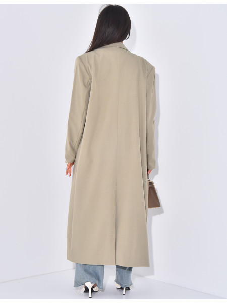 Blazer oversize et long à poches fendues