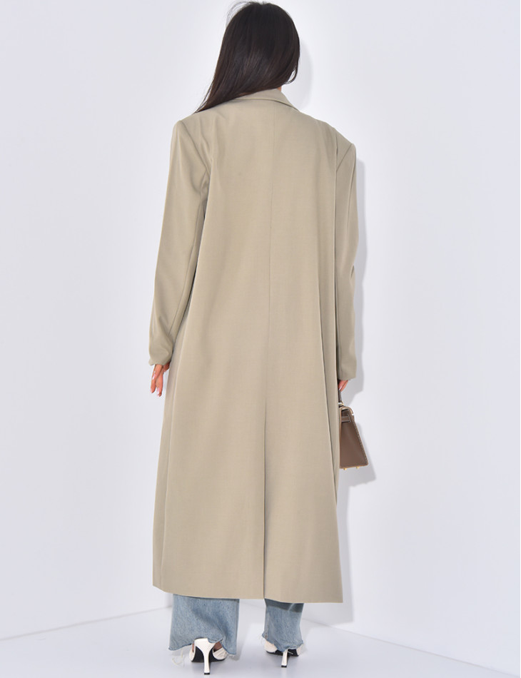 Blazer oversize et long à poches fendues