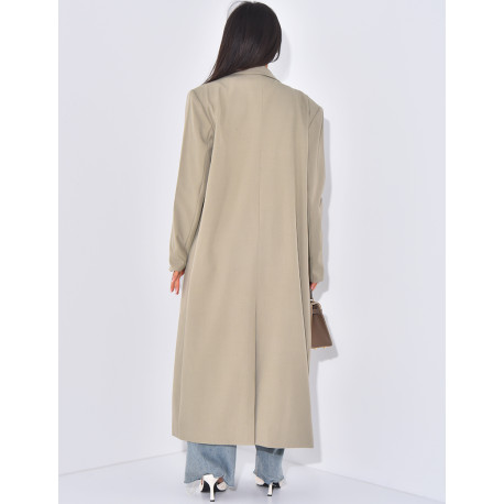 Blazer oversize et long à poches fendues