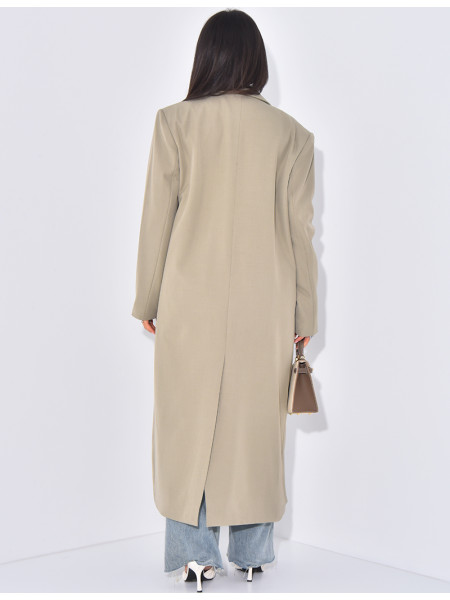 Blazer oversize et long à poches fendues