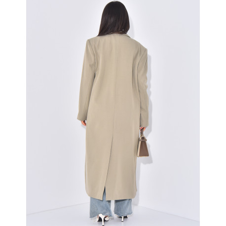 Blazer oversize et long à poches fendues