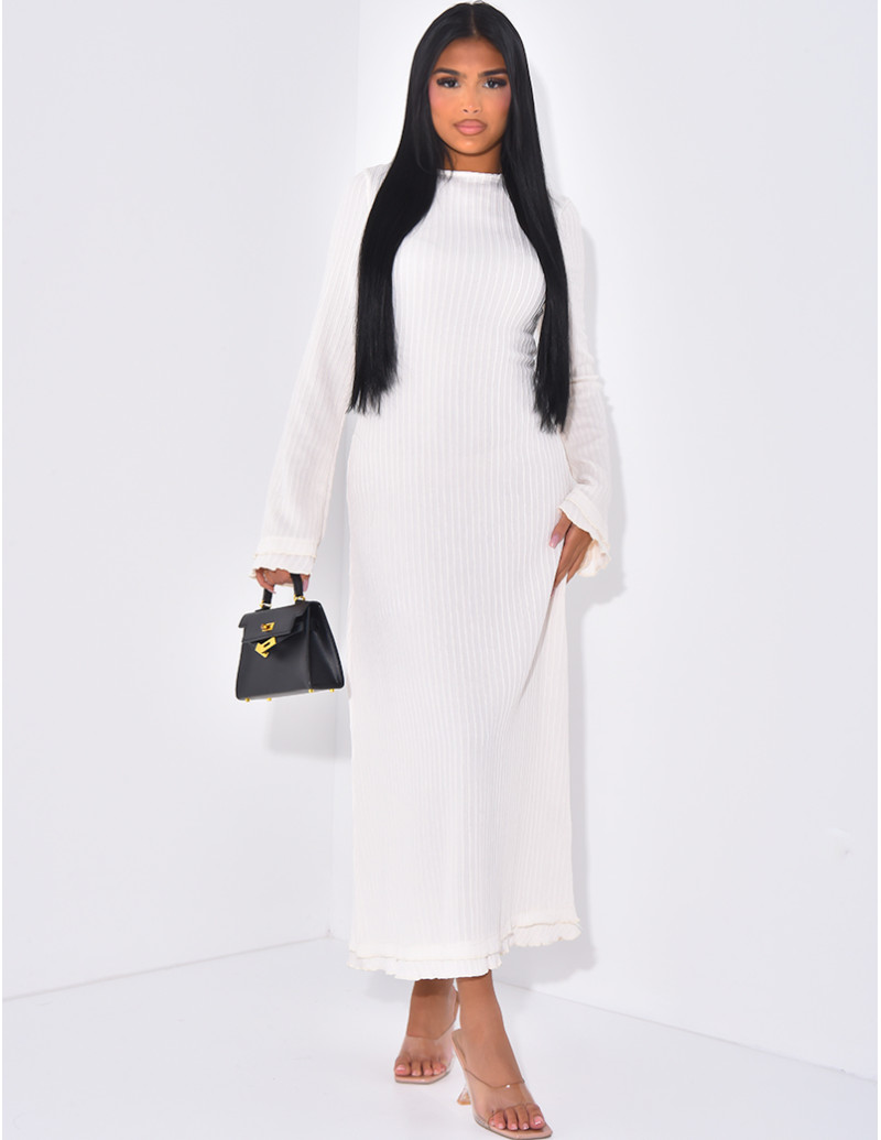 Textured long dress with...