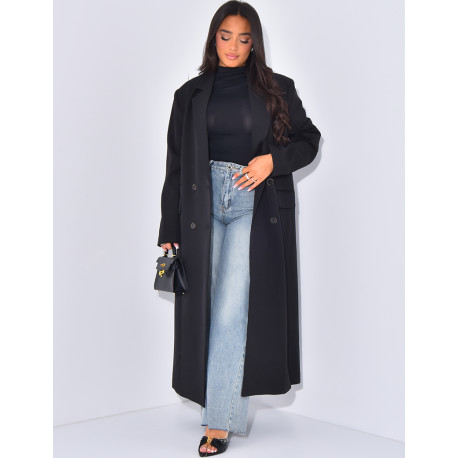 Blazer oversize et long à poches fendues