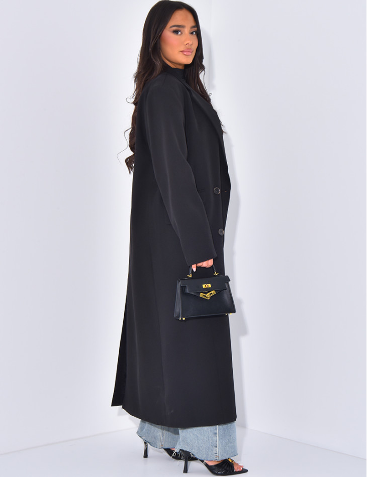 Blazer oversize et long à poches fendues