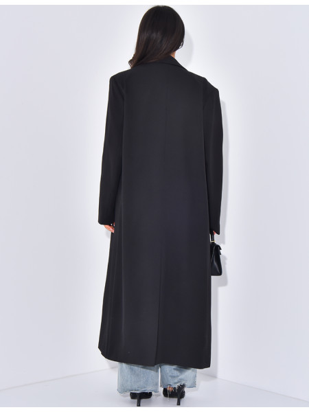 Blazer oversize et long à poches fendues