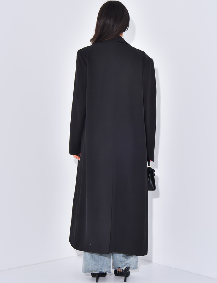 Blazer oversize et long à poches fendues