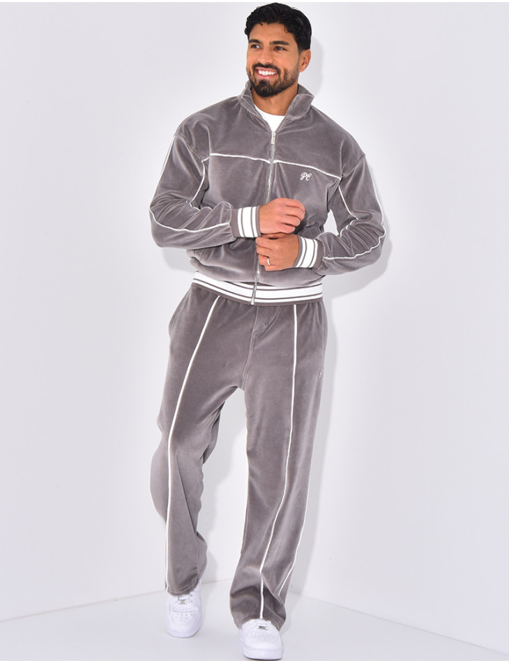 Ensemble tout doux pantalon et veste à capuche "PE"