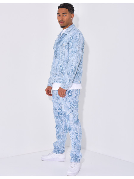 Ensemble pantalon et veste à motifs