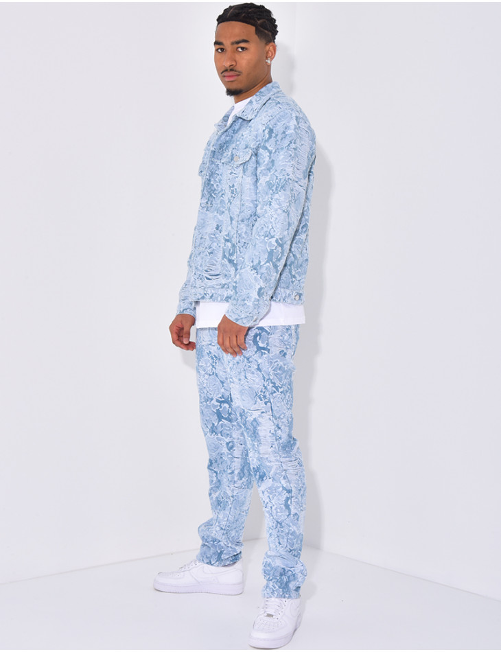 Ensemble pantalon et veste à motifs