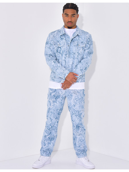 Ensemble pantalon et veste à motifs