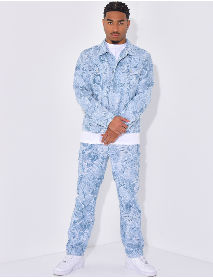 Ensemble pantalon et veste à motifs