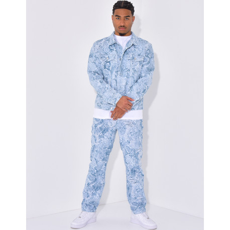 Ensemble pantalon et veste à motifs