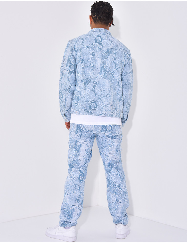 Ensemble pantalon et veste à motifs