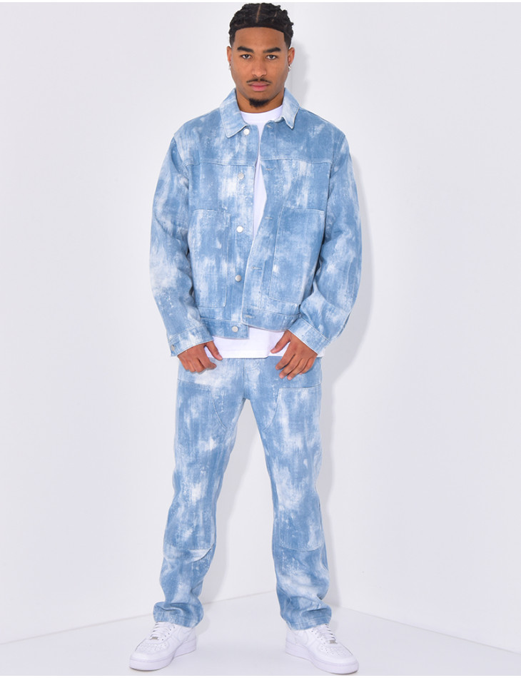 Ensemble pantalon et veste en jeans