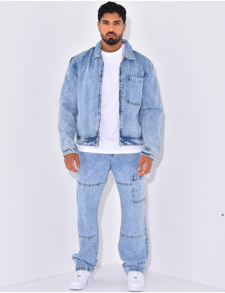 Ensemble pantalon et veste en jeans