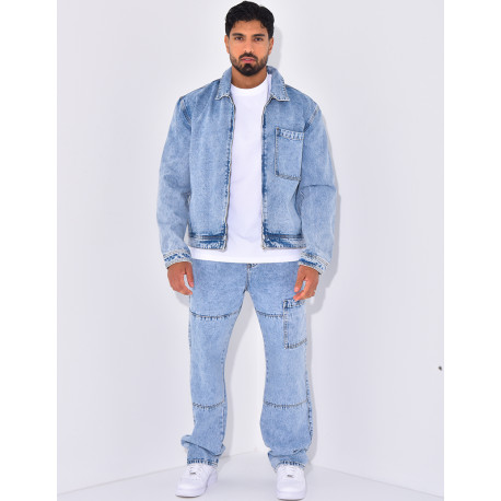 Ensemble pantalon et veste en jeans