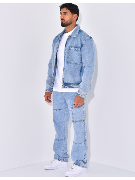 Ensemble pantalon et veste en jeans