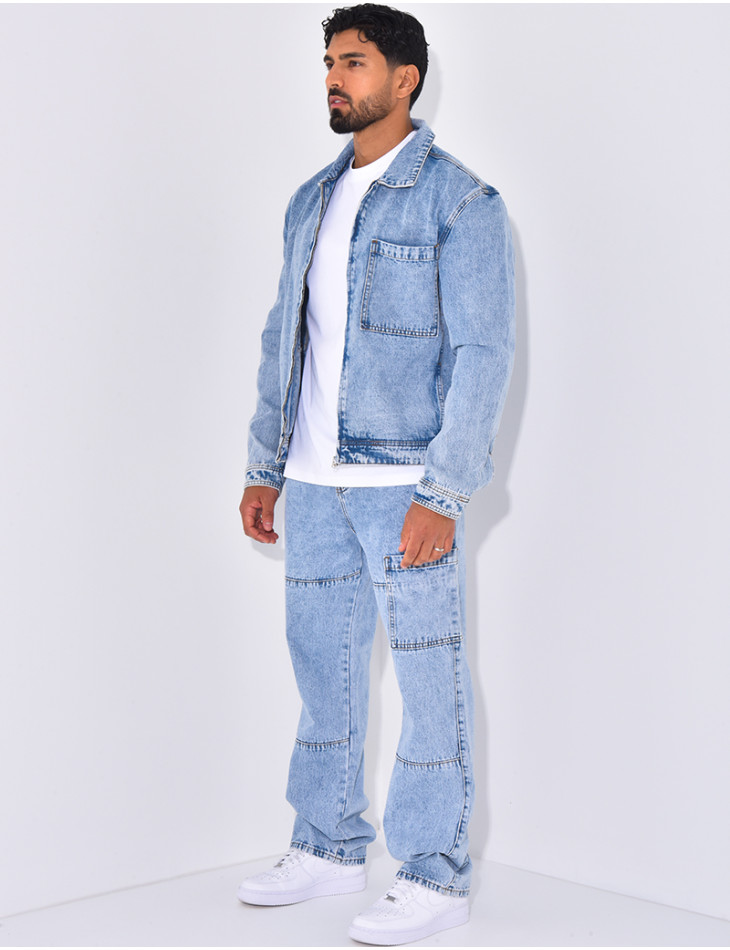 Ensemble pantalon et veste en jeans