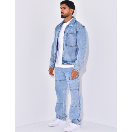 Ensemble pantalon et veste en jeans