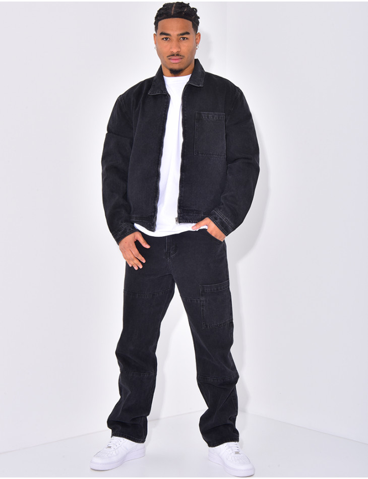 Ensemble pantalon et veste en jeans