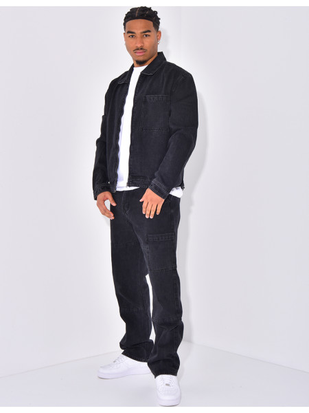 Ensemble pantalon et veste en jeans