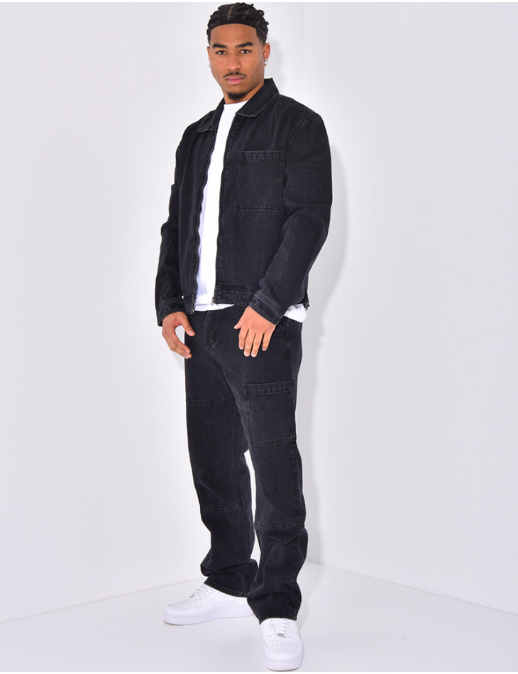 Ensemble pantalon et veste en jeans