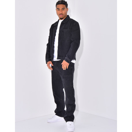 Ensemble pantalon et veste en jeans