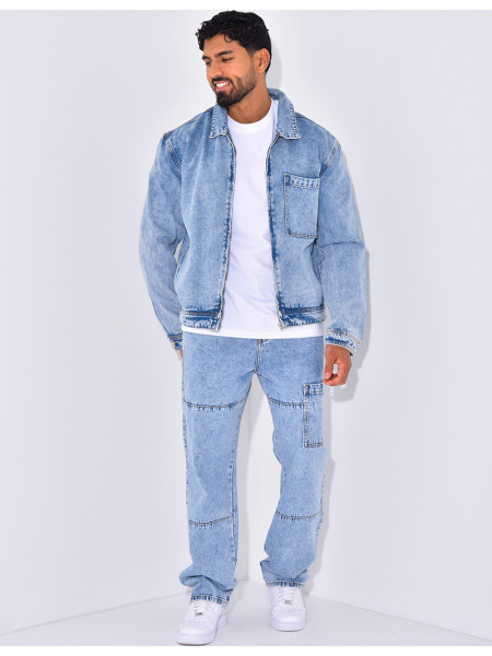 Ensemble pantalon et veste en jeans