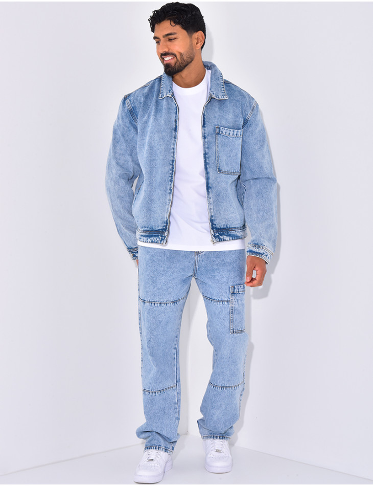 Ensemble pantalon et veste en jeans