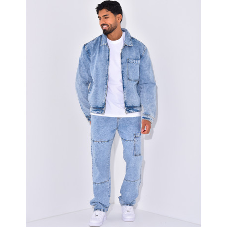 Ensemble pantalon et veste en jeans